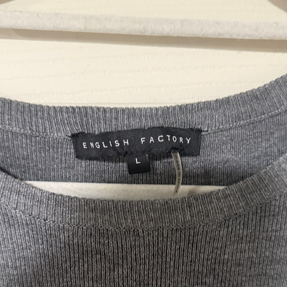 ENGLISH FACTORY
Women's Poplin Combo Knit Dress In Heather Grey - Picture 2 of 3